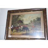 PRINT OF THE OLD FARM AFTER HERRING IN WOODEN FRAME