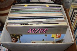 BOX CONTAINING LPS, POP MUSIC, ELO, SIMON & GARFUNKEL ETC