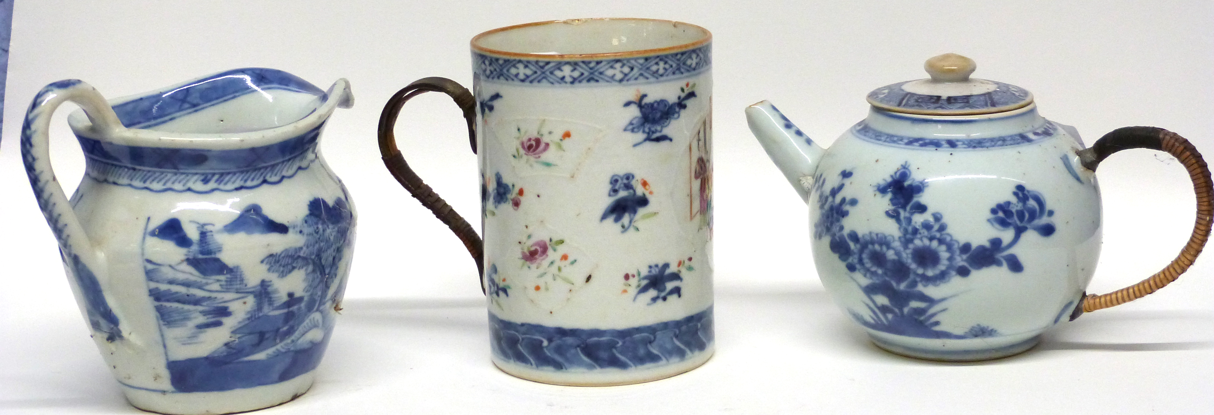 Selection of 18th/19th century Chinese porcelain including a Chinese export mug decorated in enamels - Image 2 of 2