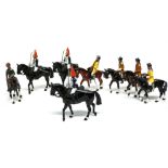 Box containing quantity of metal soldiers, mainly Household Cavalry mounted on horses, (8)