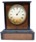 Late 19th century mantel clock with a light oak veneered design on rectangular base