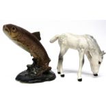 Beswick model of a leaping salmon together with a small Beswick model of a foal (2)