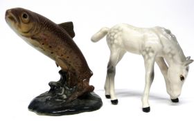 Beswick model of a leaping salmon together with a small Beswick model of a foal (2)