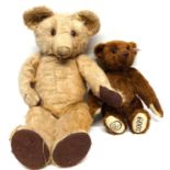 Mid-20th century teddy bear by Chad Valley with Chad Valley stud to ear, together with a modern