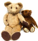 Mid-20th century teddy bear by Chad Valley with Chad Valley stud to ear, together with a modern