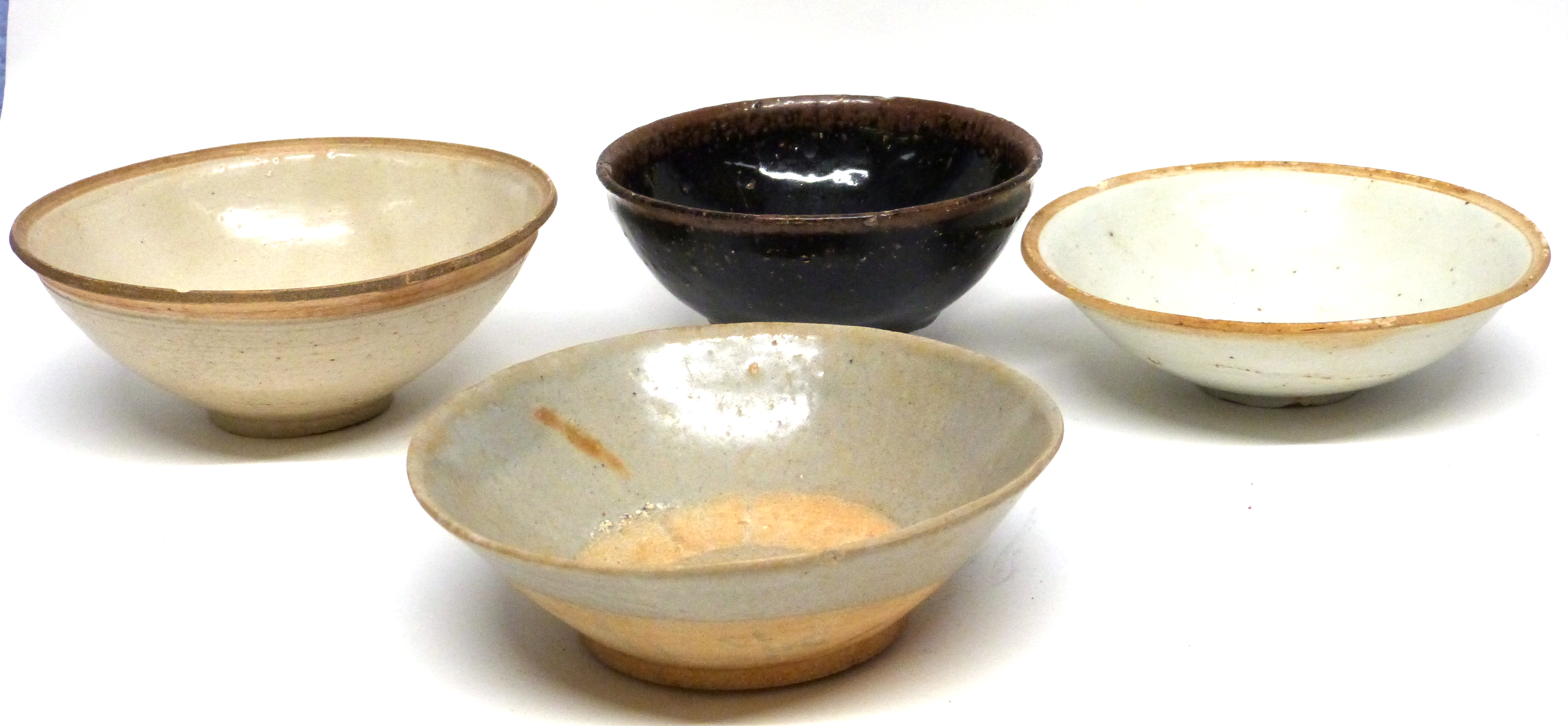 Chinese Song dynasty bowls, one with a Tenmoku type brown speckled glaze and further - Image 2 of 2