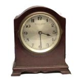 Boulle battery clock in wooden frame, 20cm high