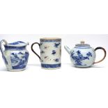 Selection of 18th/19th century Chinese porcelain including a Chinese export mug decorated in enamels