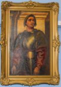 After Lord Leighton, "A condottiere", oil on canvas, 26 x 16cm