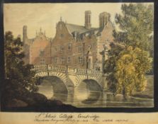 Charlotte Jenkyns, View of St Johns College, Cambridge, watercolour, signed, dated July 1808 and