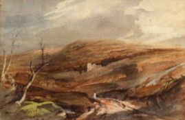 Anthony van Dyke Copley Fielding, Landscape, watercolour, signed lower left, 11 x 17cm