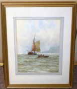 George Stanfield Walters, Seascape, watercolour, signed lower centre, 27 x 21cm