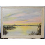 Shirley Carnt, Norfolk landscape, oil on canvas, signed lower left, 39 x 49cm