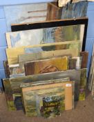 Diana M Perowne, Landscapes etc, group of 28 oils on board, some signed, assorted sizes, all