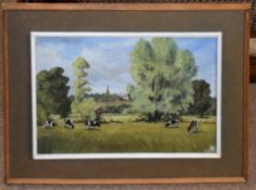 Ronald Pardoe, "Northwick Fields", oil on board, signed lower right, 33 x 44cm