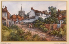 Anthony A Prout, "Essendon, Hertfordshire", watercolour, signed lower right, 34 x 54cm