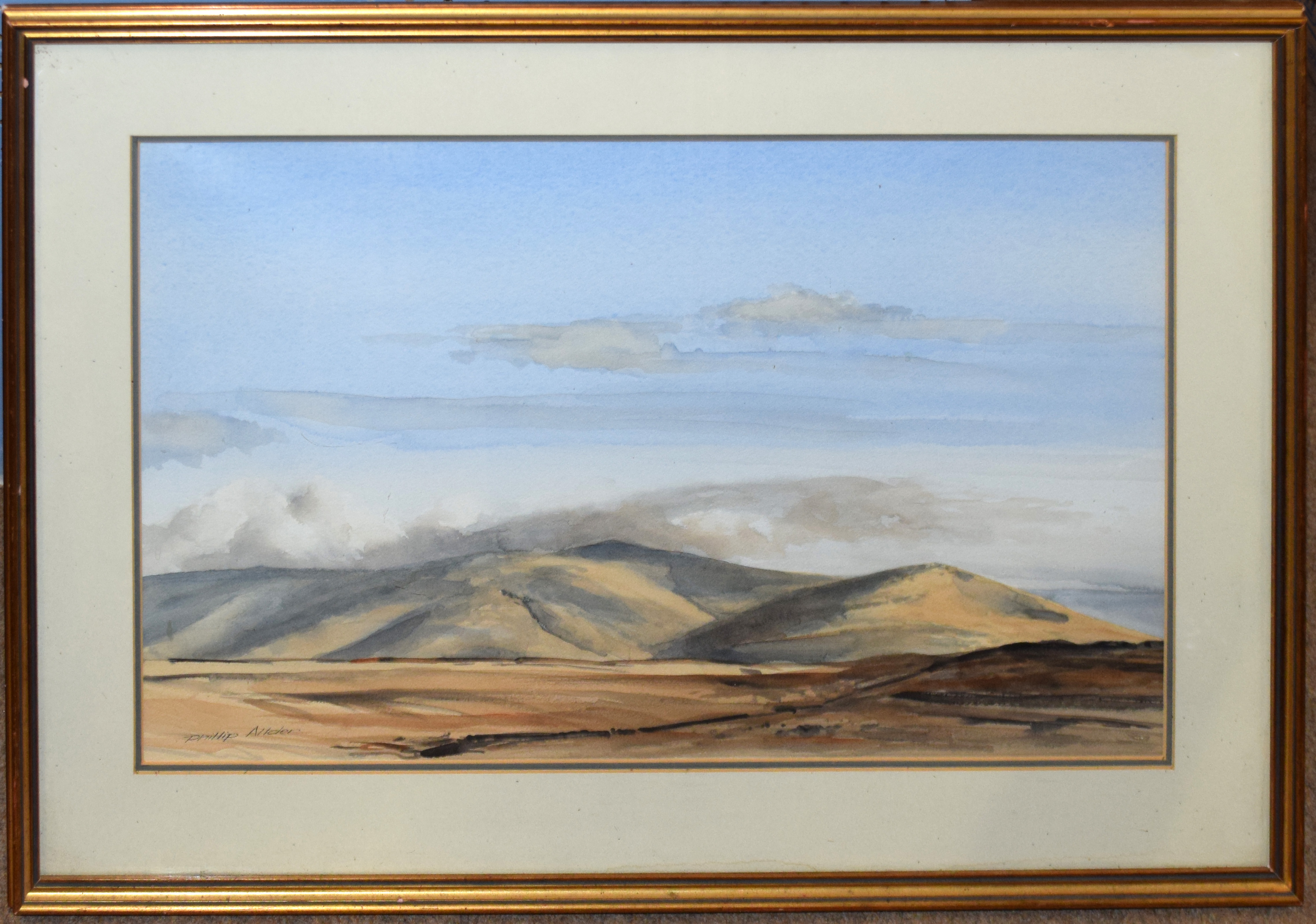 Phillip Allder, "The Howgill Fells 1991", watercolour, signed lower left, 38 x 66cm