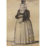 After Wenceslaus Hollir, Ladies of Napoli and Bern, pair of 17th century costume engravings, 9 x 6cm