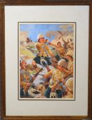 George Soper, Boer War scene, watercolour, signed lower left, 30 x 22cm