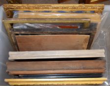 Box containing nine Victorian and later gilt gesso picture frames etc, assorted sizes (9)