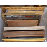 Box containing nine Victorian and later gilt gesso picture frames etc, assorted sizes (9)