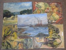 Diana M Perowne, Landscapes etc, group of 13 oils on canvas, some signed, each approx 35 x 45cm,