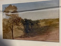 William Linnell, 'View from Box Hill, Surrey', double-sided oil on board, 30 x 52cm