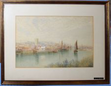 E J Duval, River scene, watercolour, signed lower right, 30 x 45cm