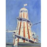 Luke Morgan, "Helter Skelter study", oil on canvas, signed and dated 07 verso, 30 x 23cm