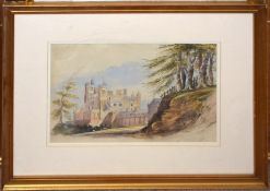 Cecilia Montgomery, Merevale House, watercolour, signed lower right, 25 x 36cm