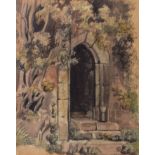 Edward Matthew Ward, RA, "Doorway at Raglan Castle", watercolour, initialled and dated 1834 under