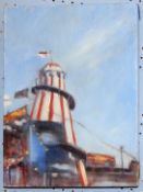 Luke Morgan, "Helter Skelter Norfolk", oil on canvas, signed and dated 07 verso, 36 x 26cm
