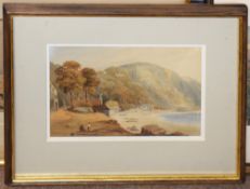 S Watkins, North Devon coastal view, watercolour, signed, dated 1887 lower left, 20 x 30cm