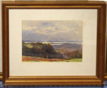 Albert Strange, Landscapes, two watercolours, both signed, 14 x 21cm and 20 x 26cm (2)