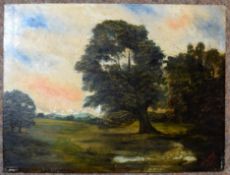 W Goford, Landscape, oil on panel, signed and dated 1895 lower right, 21 x 32cm, unframed