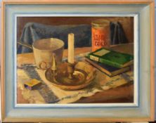 E S A, Still Life study, oil on board, initialled and dated 1960 lower right, 28 x 38cm