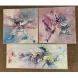 Frederic Merville, Still Lifes, group of 3 oils on canvas, all signed, assorted sizes, all