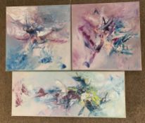 Frederic Merville, Still Lifes, group of 3 oils on canvas, all signed, assorted sizes, all