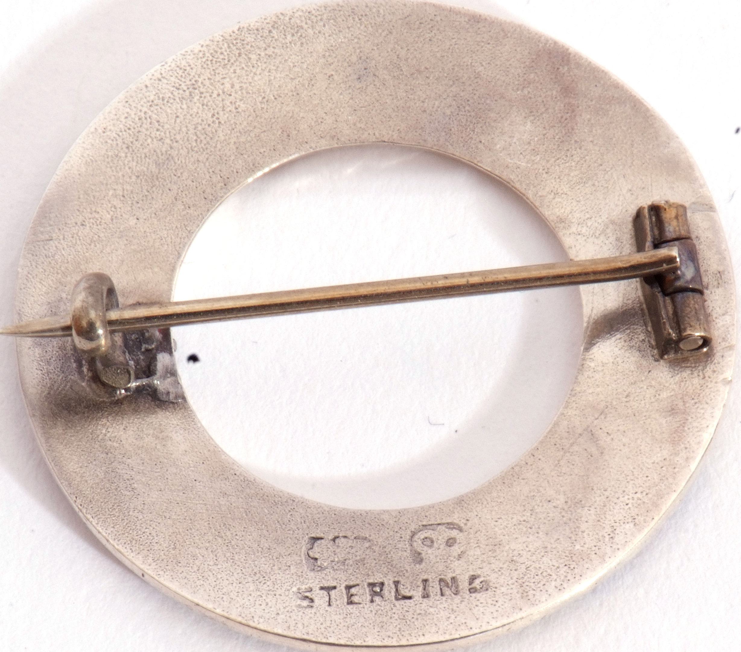 Arts & Crafts sterling and enamel brooch, circular pierced shape, a design of coloured enamel - Image 2 of 5