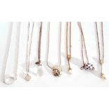Small group of mainly white metal jewellery, to include pendants, necklaces, brooch etc