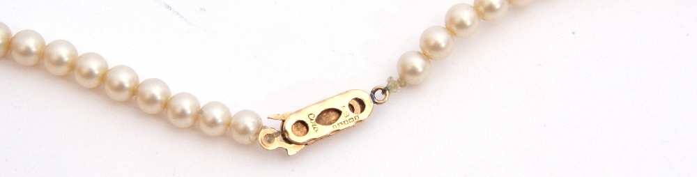Mixed Lot: moonstone drop four stone brooch, 14cm long, together with a CIRO single row simulated - Image 6 of 7
