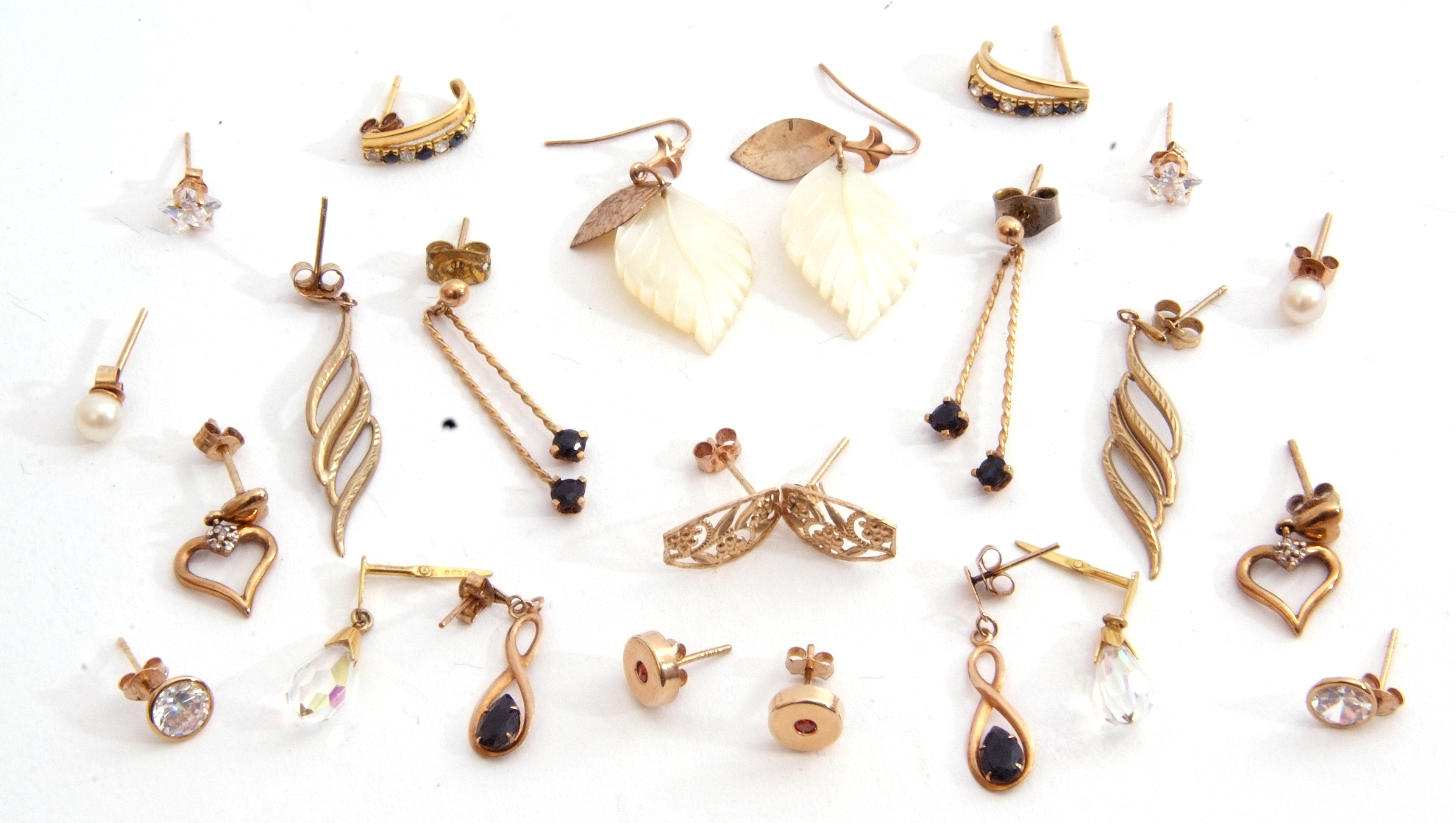 Mixed Lot: to include four pairs of paste set and gilt metal mounted earrings - Image 2 of 2
