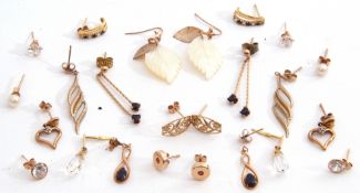 Mixed Lot: to include four pairs of paste set and gilt metal mounted earrings