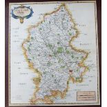 ROBERT MORDEN: STAFFORDSHIRE, engraved hand coloured map [1695], approx 430 x 365mm, framed and
