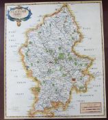 ROBERT MORDEN: STAFFORDSHIRE, engraved hand coloured map [1695], approx 430 x 365mm, framed and