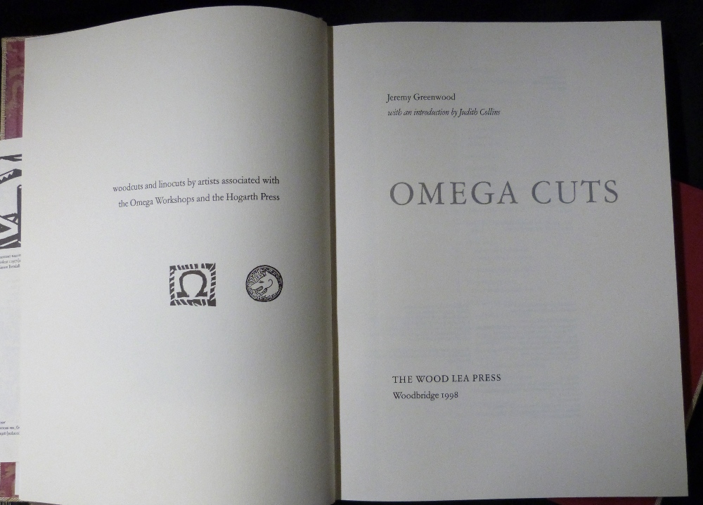 JEREMY GREENWOOD: OMEGA CUTS, Woodbridge, Wood Lea Press, 1998, (450), wood cuts and lino cuts by