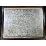 JOHN SPEED: KENT..., engraved hand coloured map circa 1627, approx 375 x 500mm, framed and glazed