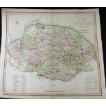CHARLES SMITH: A NEW MAP OF THE COUNTY OF NORFOLK DIVIDED INTO HUNDREDS, engraved hand coloured map,