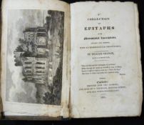 WILLIAM GRAHAM: A COLLECTION OF EPITAPHS AND MONUMENTAL INSCRIPTIONS, Carlisle, 1821, 1st edition,