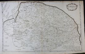 ROBERT MORDEN: NORFOLK, engraved map [1695], approx 370 x 580mm